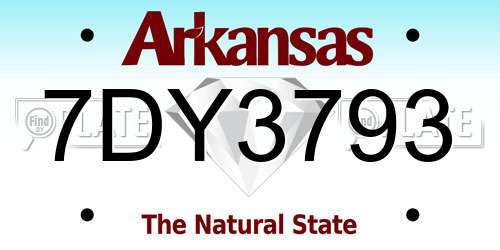 7DY3793 Arkansas License Plate