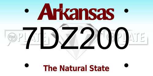 7DZ200 Arkansas License Plate