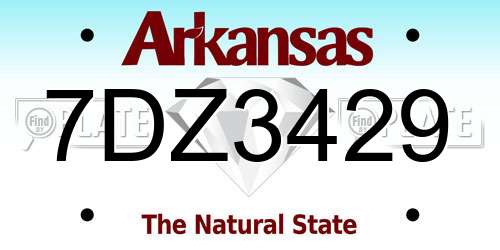 7DZ3429 Arkansas License Plate