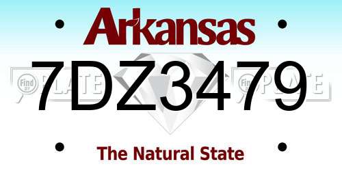 7DZ3479 Arkansas License Plate
