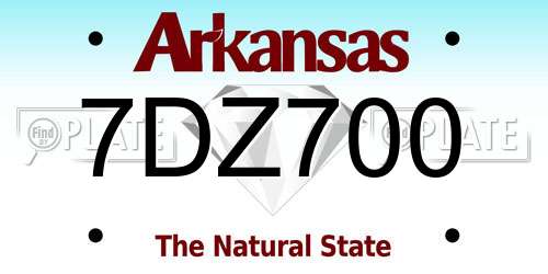 7DZ700 Arkansas License Plate