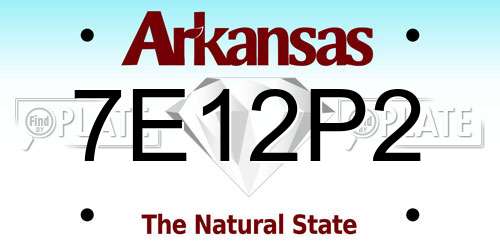 7E12P2 Arkansas License Plate