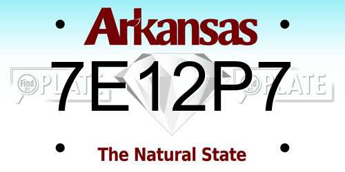 7E12P7 Arkansas License Plate