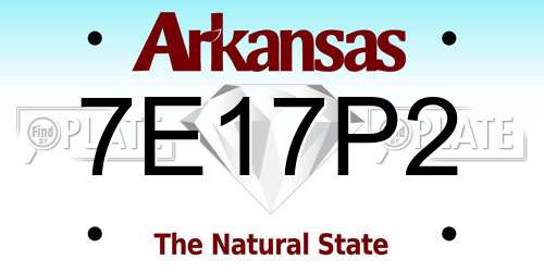 7E17P2 Arkansas License Plate