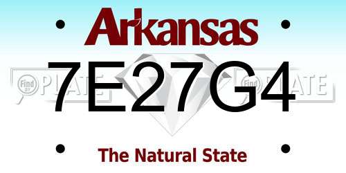 7E27G4 Arkansas License Plate