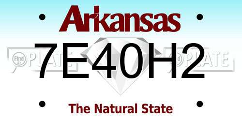 7E40H2 Arkansas License Plate