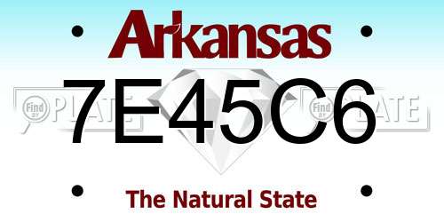 7E45C6 Arkansas License Plate