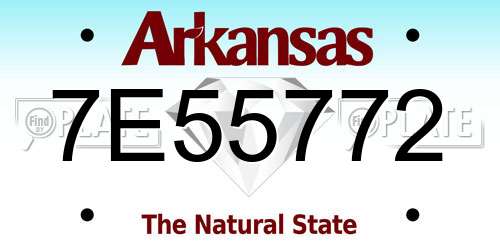 7E55772 Arkansas License Plate