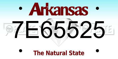 7E65525 Arkansas License Plate