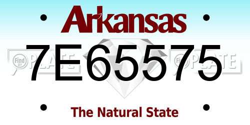 7E65575 Arkansas License Plate