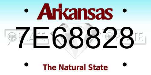 7E68828 Arkansas License Plate