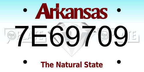 7E69709 Arkansas License Plate
