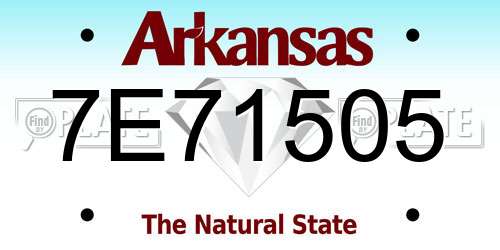 7E71505 Arkansas License Plate