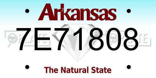 7E71808 Arkansas License Plate
