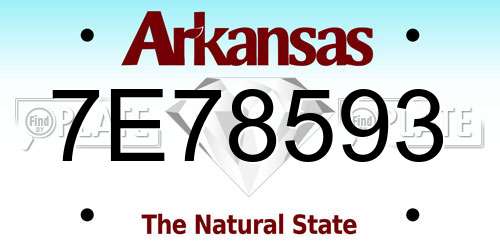 7E78593 Arkansas License Plate