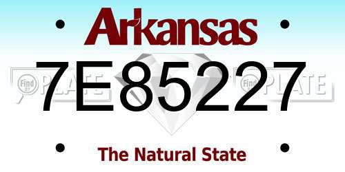 7E85227 Arkansas License Plate