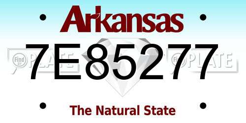 7E85277 Arkansas License Plate