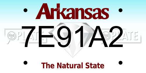 7E91A2 Arkansas License Plate
