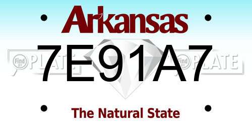 7E91A7 Arkansas License Plate