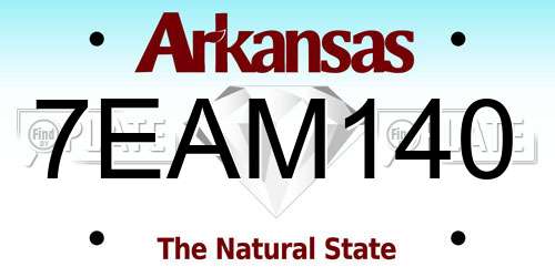 7EAM140 Arkansas License Plate
