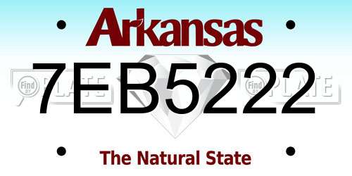 7EB5222 Arkansas License Plate