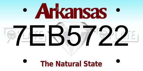 7EB5722 Arkansas License Plate