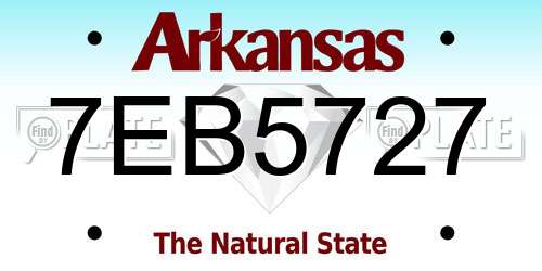 7EB5727 Arkansas License Plate