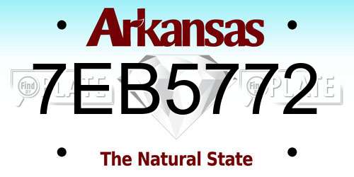 7EB5772 Arkansas License Plate