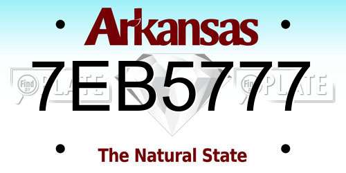 7EB5777 Arkansas License Plate