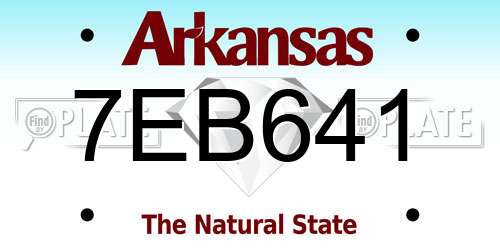 7EB641 Arkansas License Plate