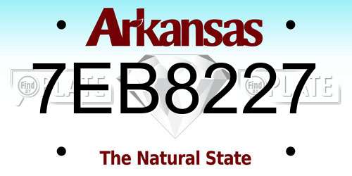7EB8227 Arkansas License Plate