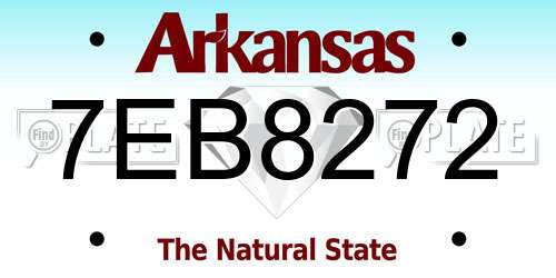 7EB8272 Arkansas License Plate