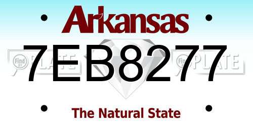 7EB8277 Arkansas License Plate