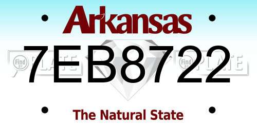 7EB8722 Arkansas License Plate