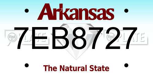 7EB8727 Arkansas License Plate