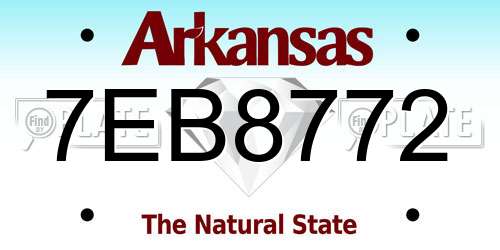 7EB8772 Arkansas License Plate