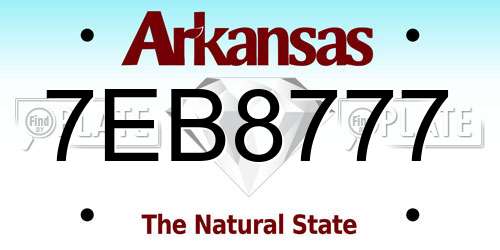 7EB8777 Arkansas License Plate