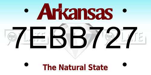 7EBB727 Arkansas License Plate