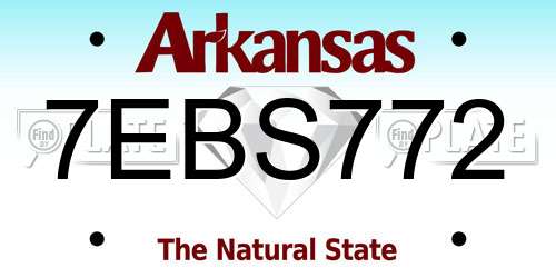 7EBS772 Arkansas License Plate