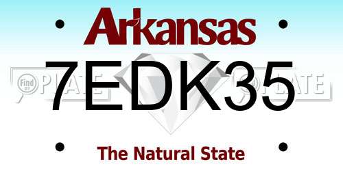 7EDK35 Arkansas License Plate