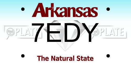 7EDY Arkansas License Plate