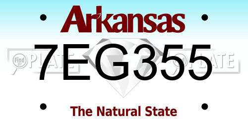 7EG355 Arkansas License Plate