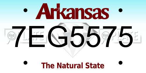 7EG5575 Arkansas License Plate