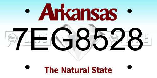 7EG8528 Arkansas License Plate