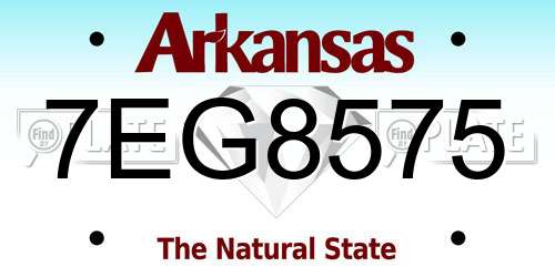 7EG8575 Arkansas License Plate