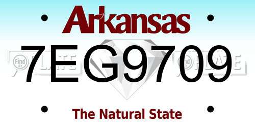 7EG9709 Arkansas License Plate