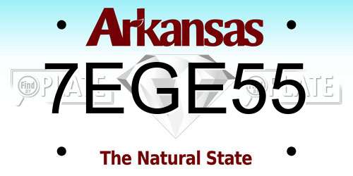 7EGE55 Arkansas License Plate