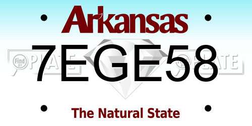 7EGE58 Arkansas License Plate