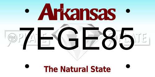 7EGE85 Arkansas License Plate