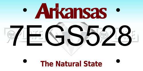 7EGS528 Arkansas License Plate